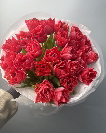 Яркие пионовидные тюльпаны с доставкой по Астане