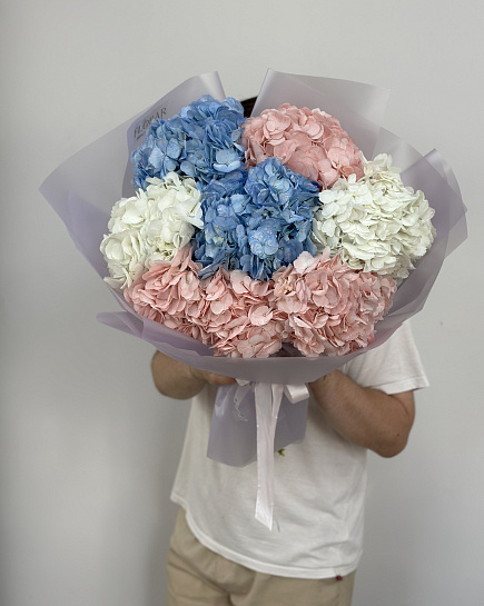 Bouquet of Royal hydrangeas (7) flowers delivered to Astana