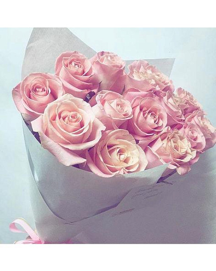 Букет розовых роз с доставкой по Текели