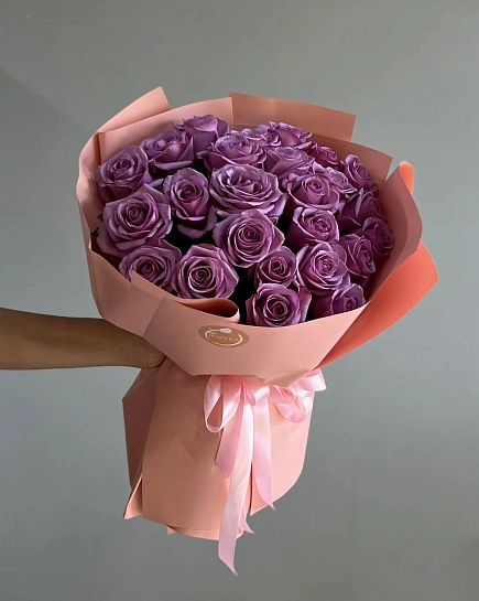 Букет из 25 сиреневых роз с доставкой по Астане