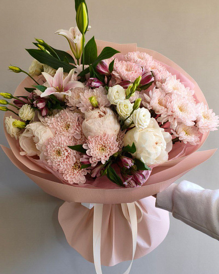Euro bouquet with peonies with delivery to Pavlodar