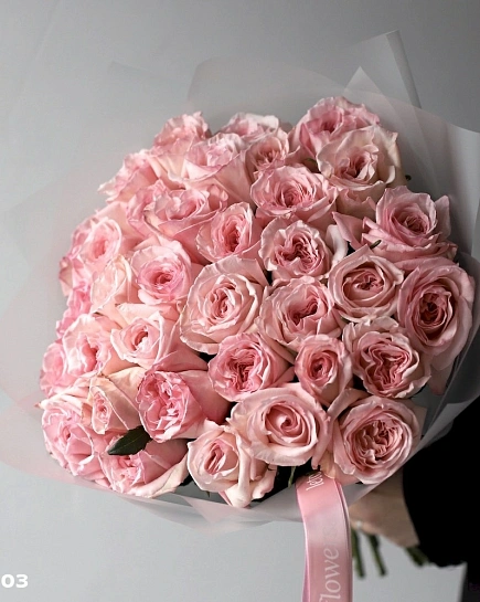 Bouquet of Bouquet of peony roses Pink Ohara (35) flowers delivered to Shymkent