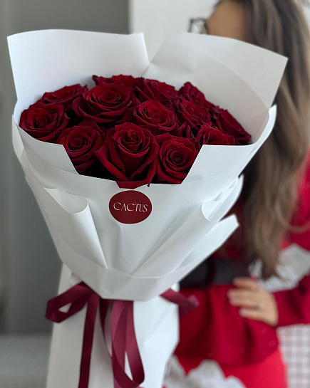 Моно букет из красных роз RED (13 шт) с доставкой по Астане