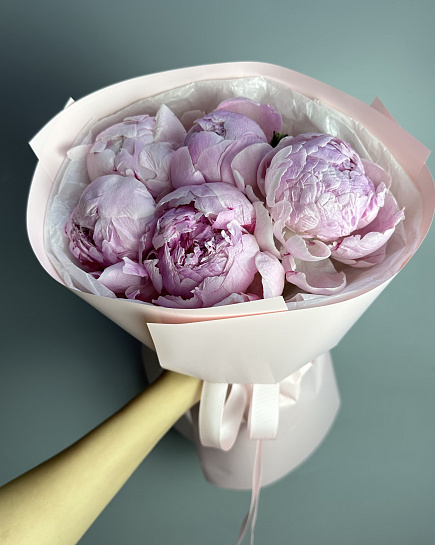 Пионы 5шт  с доставкой по Астане