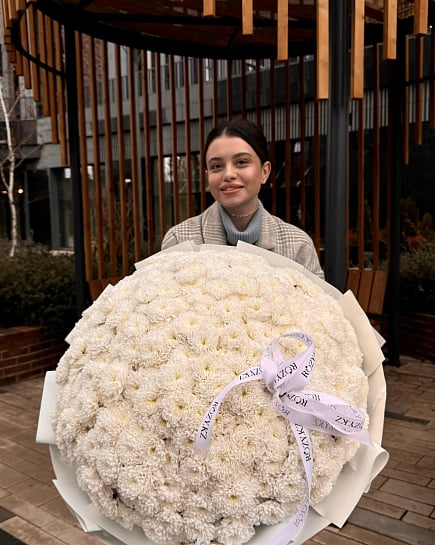 Букет из 71 хризантемы с доставкой по Астане