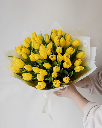 Yellow tulips 51 with delivery to Astana