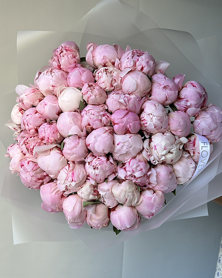 Bouquet of 45 peonies Sarah Bernard flowers delivered to Astana