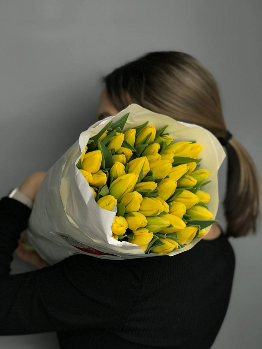 Желтые тюльпаны Оптом 50 шт 