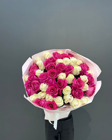 Bouquet of White pink fairy tale L flowers delivered to Shymkent