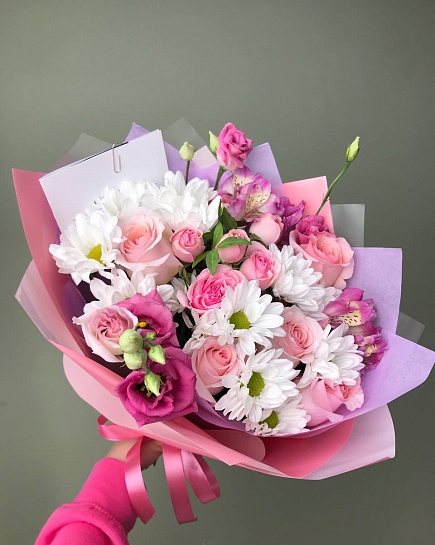 Сборный букет цветов "Мята" размер S с доставкой по Астане