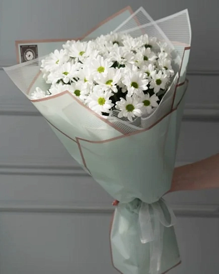 Букет белая хризантема 13 штук с доставкой по Алматы