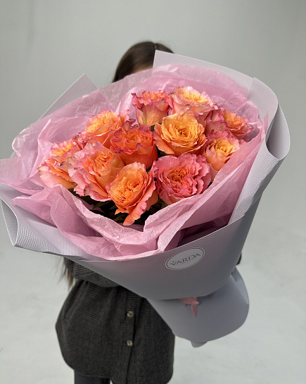 Bouquet of Bouquet of peony roses (shade to the taste of the florist) flowers delivered to Astana