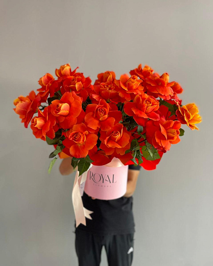 Bouquet of Bright arrangement of Dutch roses flowers delivered to Shymkent