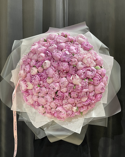 Bouquet of 151 pink peonies flowers delivered to Astana