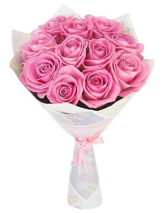 Букет из розовых роз "Венера"