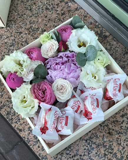 Bouquet of Boxing with Raffaello flowers delivered to Astana
