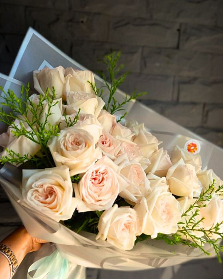 Bouquet of 25 Peony Roses with delivery in Almaty with delivery to Almaty