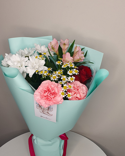 Bouquet of Bright composition flowers delivered to Astana