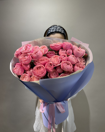 Bouquet of Mono bouquet of spray peony roses. flowers delivered to Astana