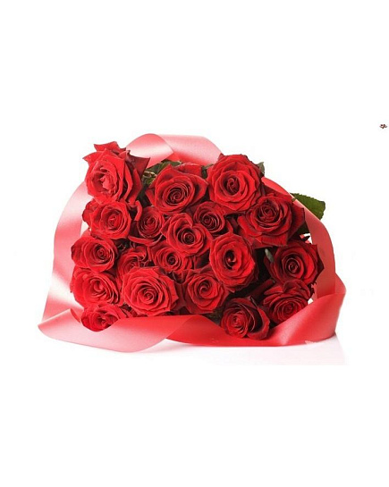 Монобукет из 21 красной розы с доставкой по Астане