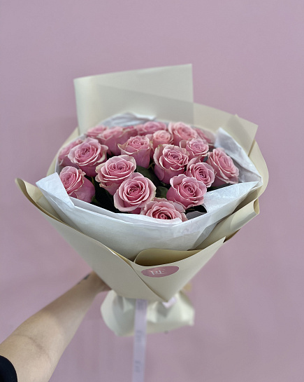 Bouquet of Bouquet of 21 roses in the design flowers delivered to Pavlodar
