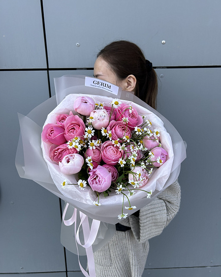 Bouquet of Mix with peonies flowers delivered to Astana