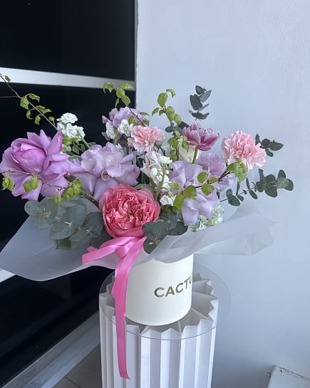 Розовый шарм с пионовидными розами с доставкой по Астане