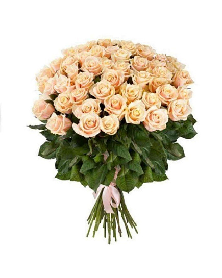 77 высоких элитных кремовых роз с доставкой по Караганде