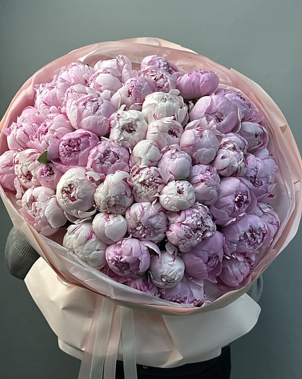 Пионы 51 шт букет из пионов 51 шт с доставкой по Астане