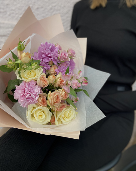 Bouquet of Gentle mix flowers delivered to Kokshetau