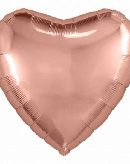 Букет из 5 розовых шаров сердце "Розовое золото" с доставкой по Алматы