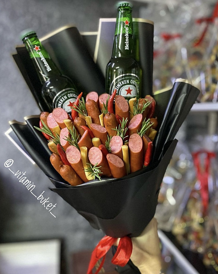 Men's beer bouquet with sausages with delivery to Astana