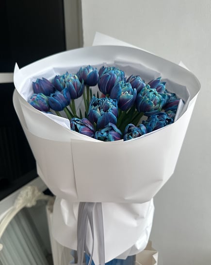 Синяя магия пионовидных тюльпанов с доставкой по Астане