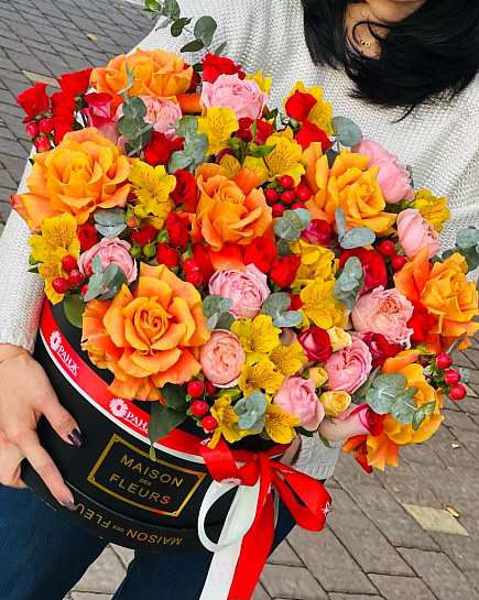 Bouquet of Autumn Fire flowers delivered to Almaty