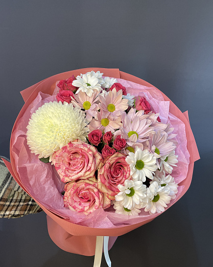Bouquet of pink watercolor flowers delivered to Petropavlovsk