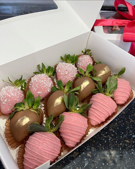 Bouquet of Strawberries in chocolate flowers delivered to Astana