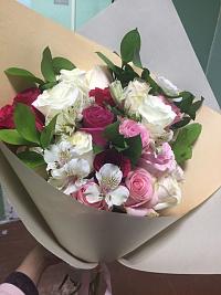 Mixed bouquet with roses For the most tender