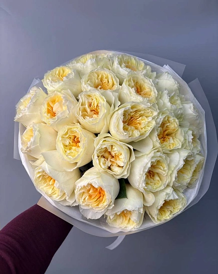 Antonina пионовидные розы в букете 25 шт  с доставкой по Астане