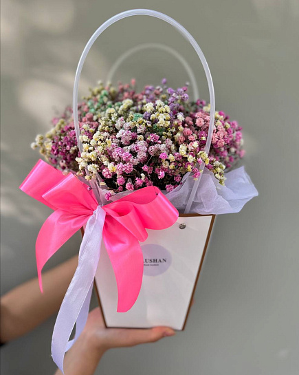 Bouquet of Gypsophila in a bag flowers delivered to Astana
