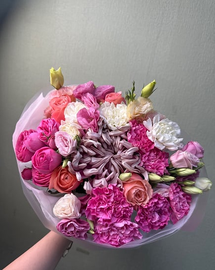 Розовое очарование с пионовидными розами with delivery to Astana
