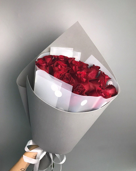 Bouquet of Composition Red Romantic flowers delivered to Karaganda