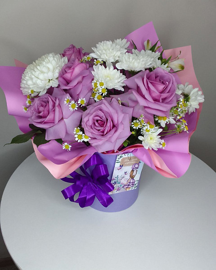 Bouquet of Box composition flowers delivered to Astana