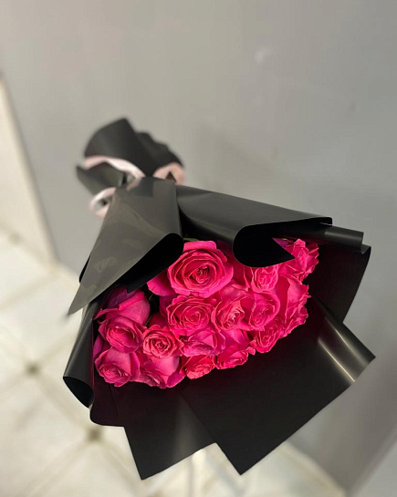 Bouquet of BLACK PINK flowers delivered to Almaty