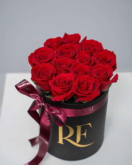 Bouquet of Box of 13 roses flowers delivered to Atyrau