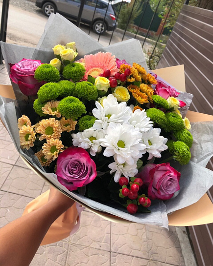 Сборный букет цветов "Осеннее солнце" с доставкой по Астане
