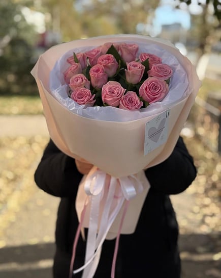 15 роз 40 см в нежном оформлении  with delivery to Pavlodar