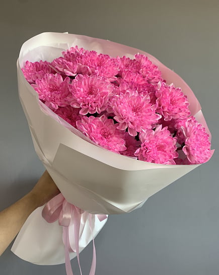Розовое очарование хризантем with delivery to Astana