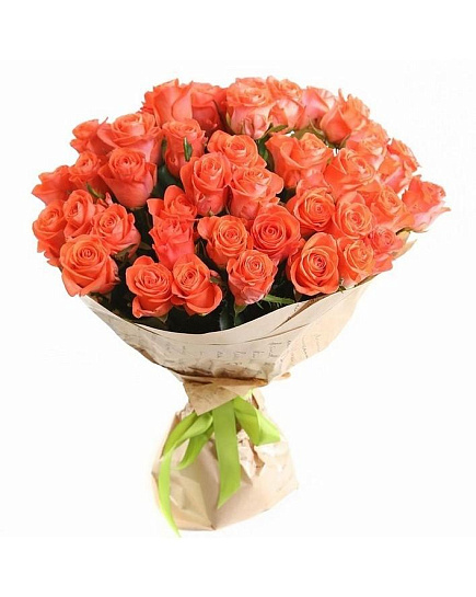 Букет из 51 морковной розы с доставкой по Кызылорде
