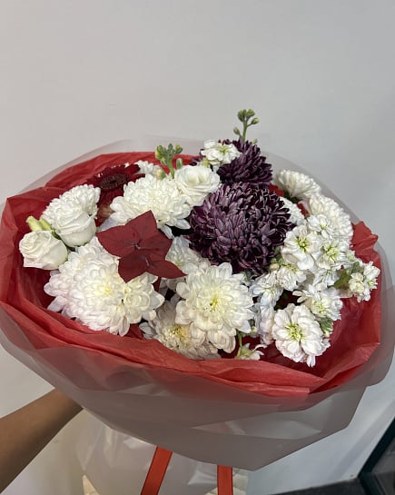 Букет из хризантем и эустомы с доставкой по Астане