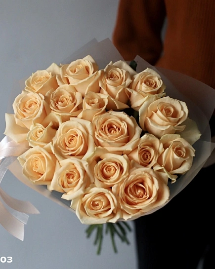 Bouquet of Bouquet of roses Avalange Peach (19) flowers delivered to Shymkent